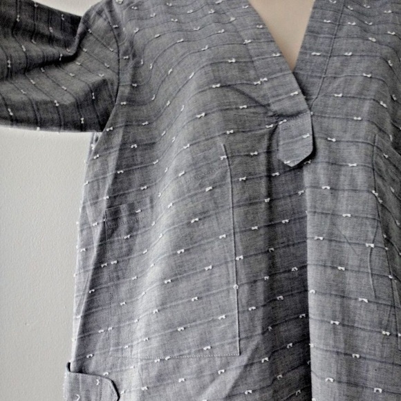 10 Crosby Derek Lam - Oversized Loose Chambray Long Sleeve Blouse - Picture 8 of 8